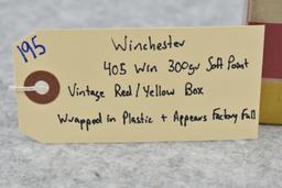 Winchester – 405 Win. 300gr. Soft Point Vintage Red/Yellow Box – Appears Factory Full & Wrapped in P