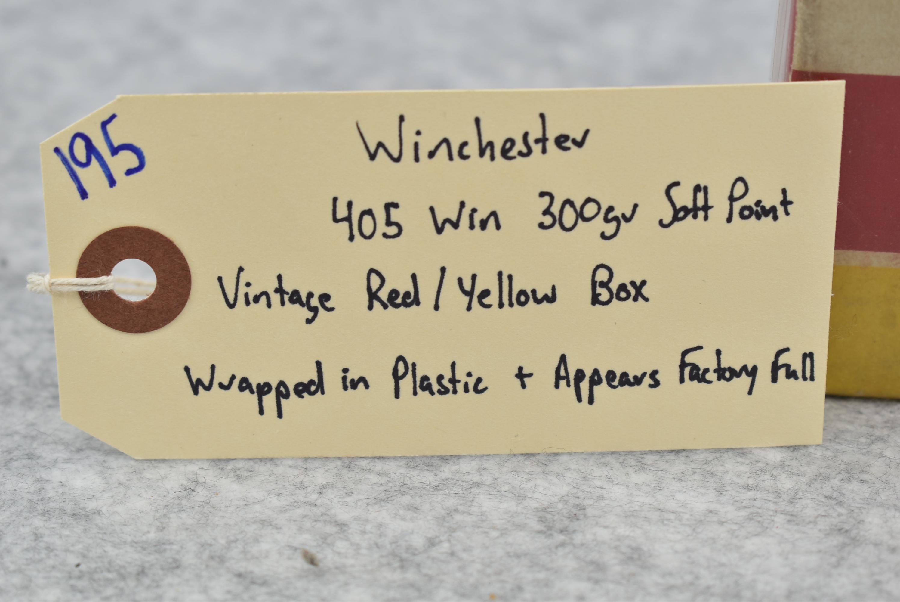 Winchester – 405 Win. 300gr. Soft Point Vintage Red/Yellow Box – Appears Factory Full & Wrapped in P