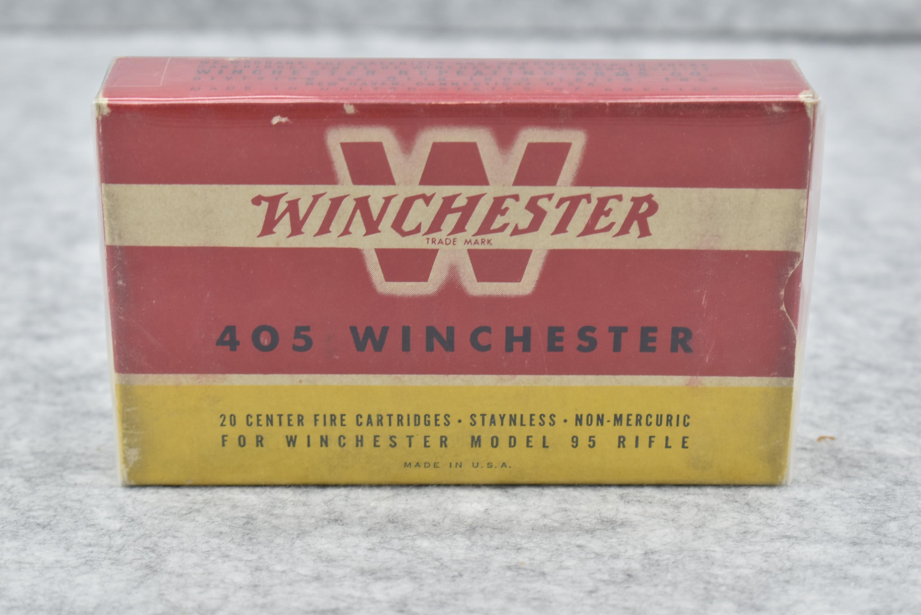 Winchester – 405 Win. 300gr. Soft Point Vintage Red/Yellow Box – Appears Factory Full & Wrapped in P