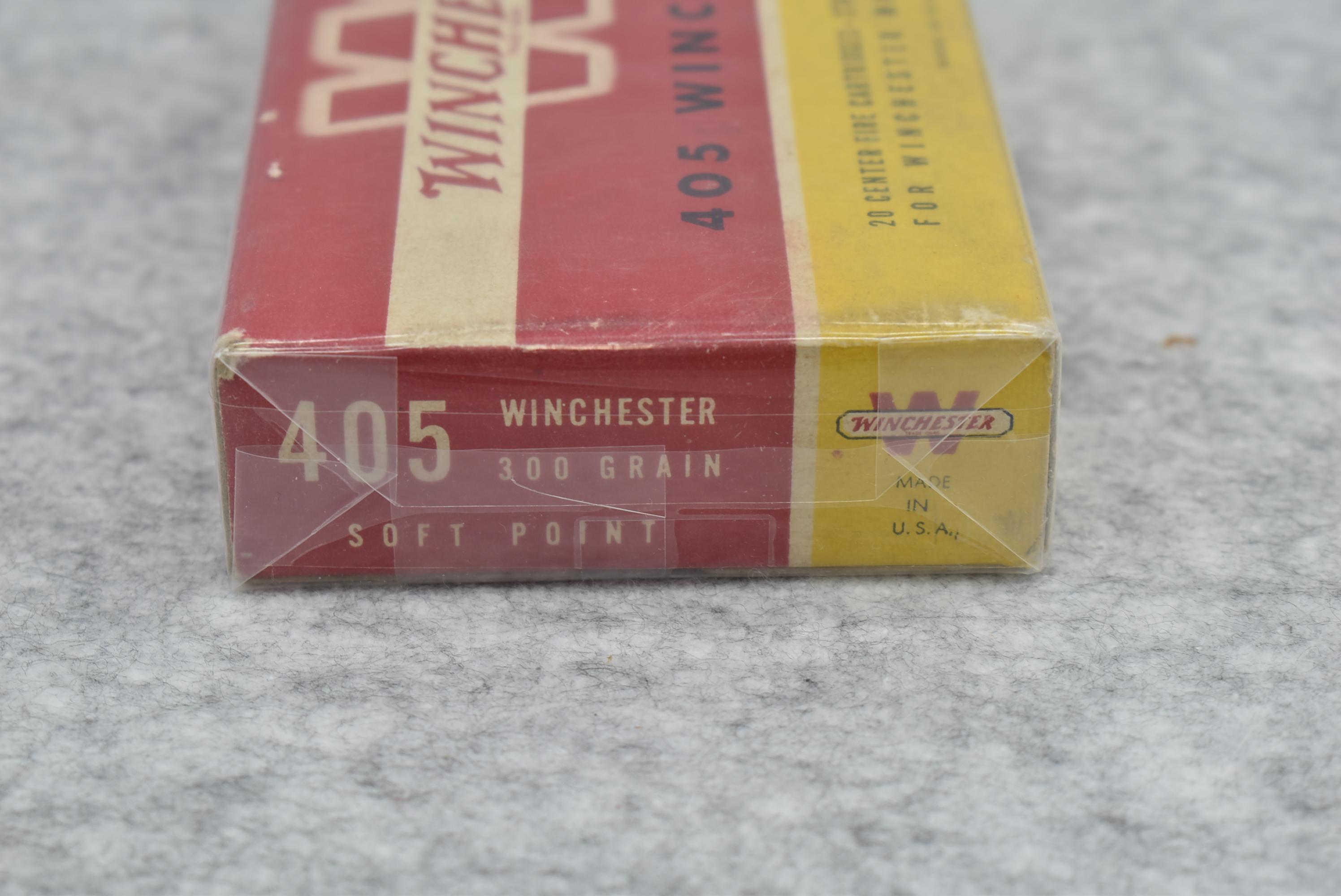Winchester – 405 Win. 300gr. Soft Point Vintage Red/Yellow Box – Appears Factory Full & Wrapped in P