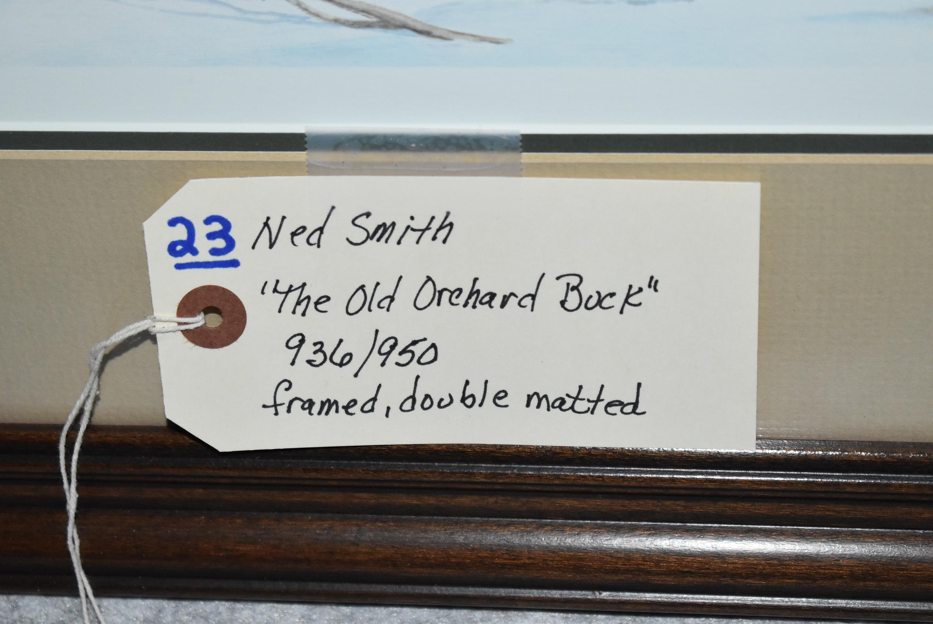 Ned Smith – “The Old Orchard Buck” – 936/950 – Framed & Double Matted Print