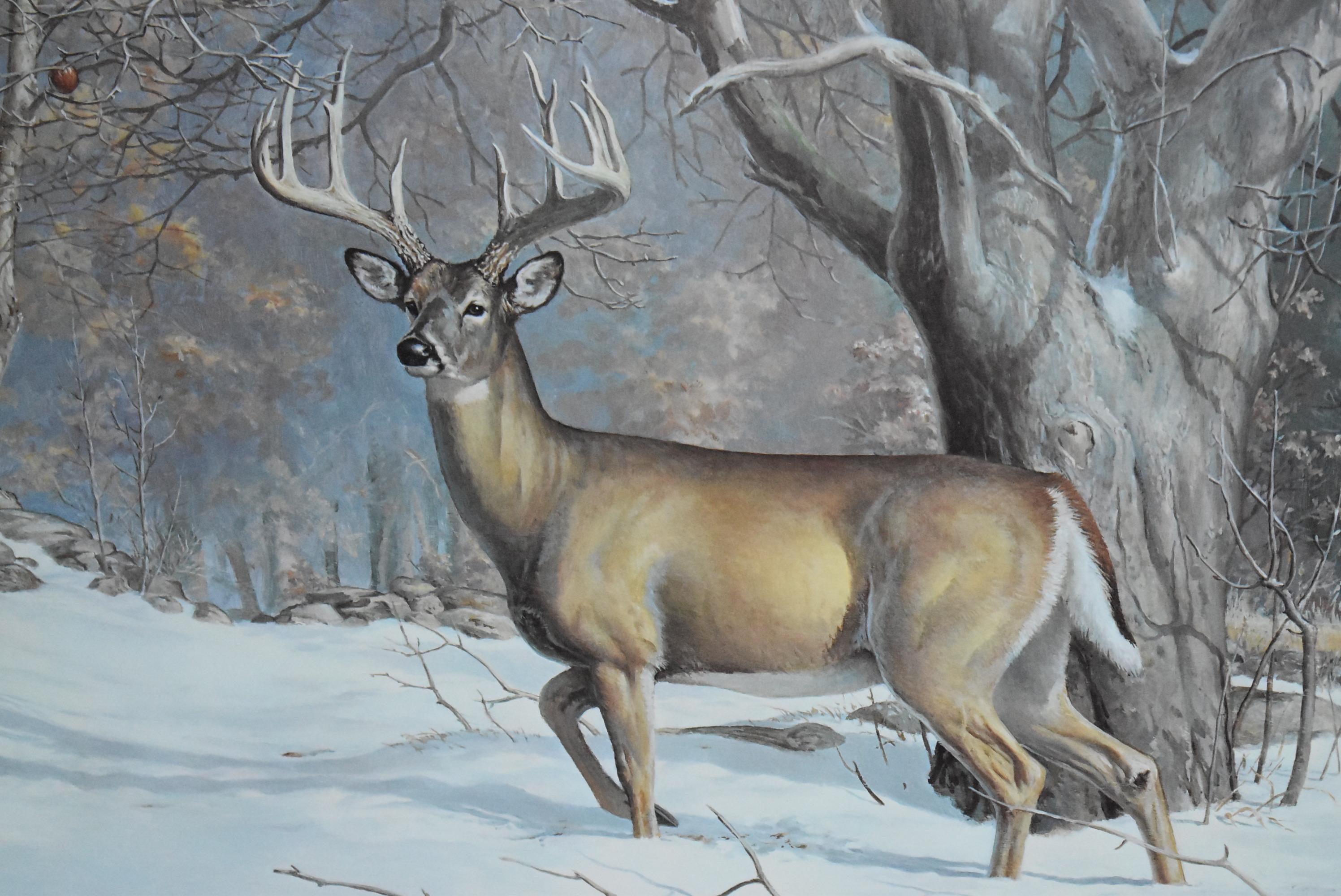 Ned Smith – “The Old Orchard Buck” – 936/950 – Framed & Double Matted Print