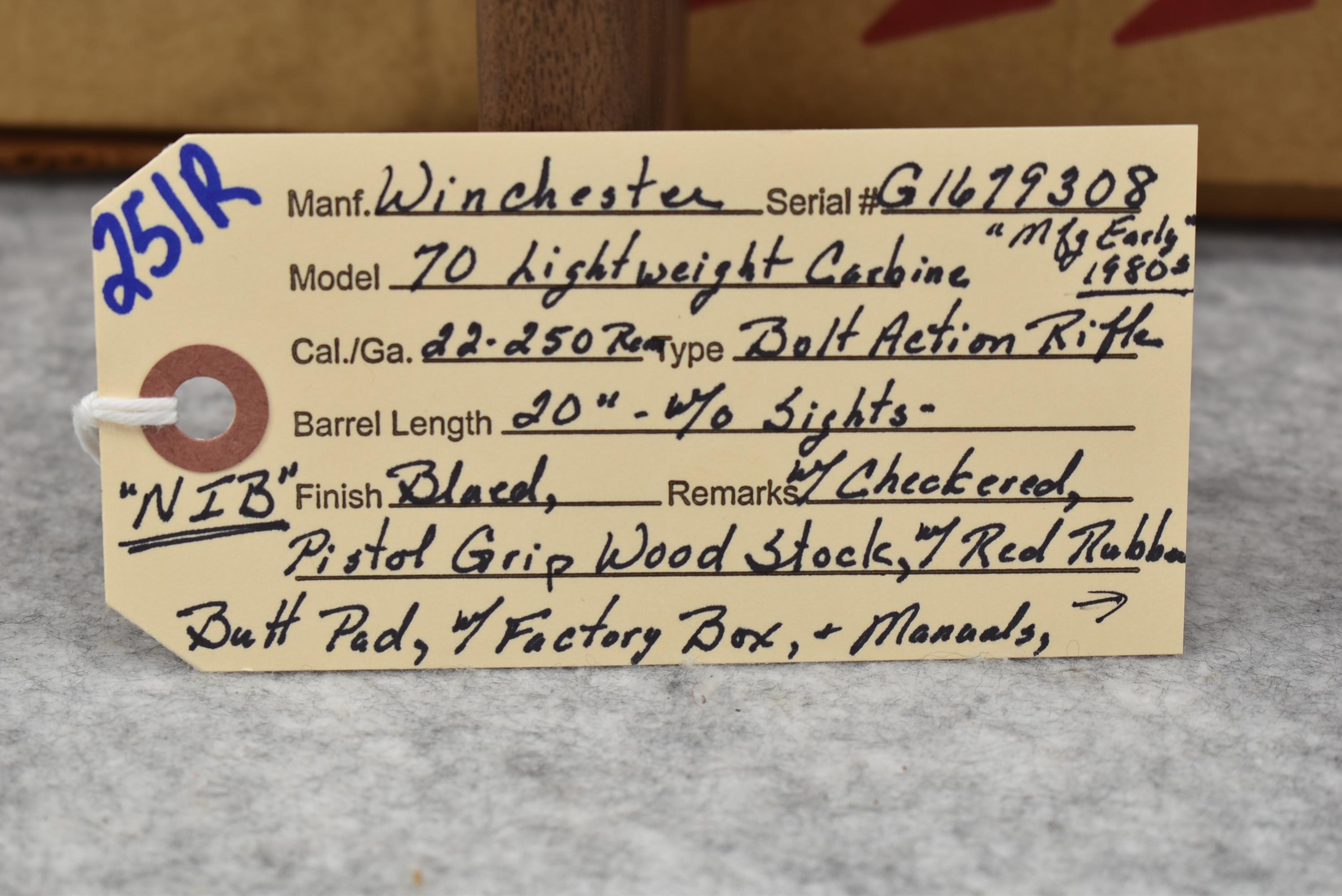 Winchester – Mod. 70 Lightweight Carbine – 22-250 Rem. Cal. Bolt Action Rifle
