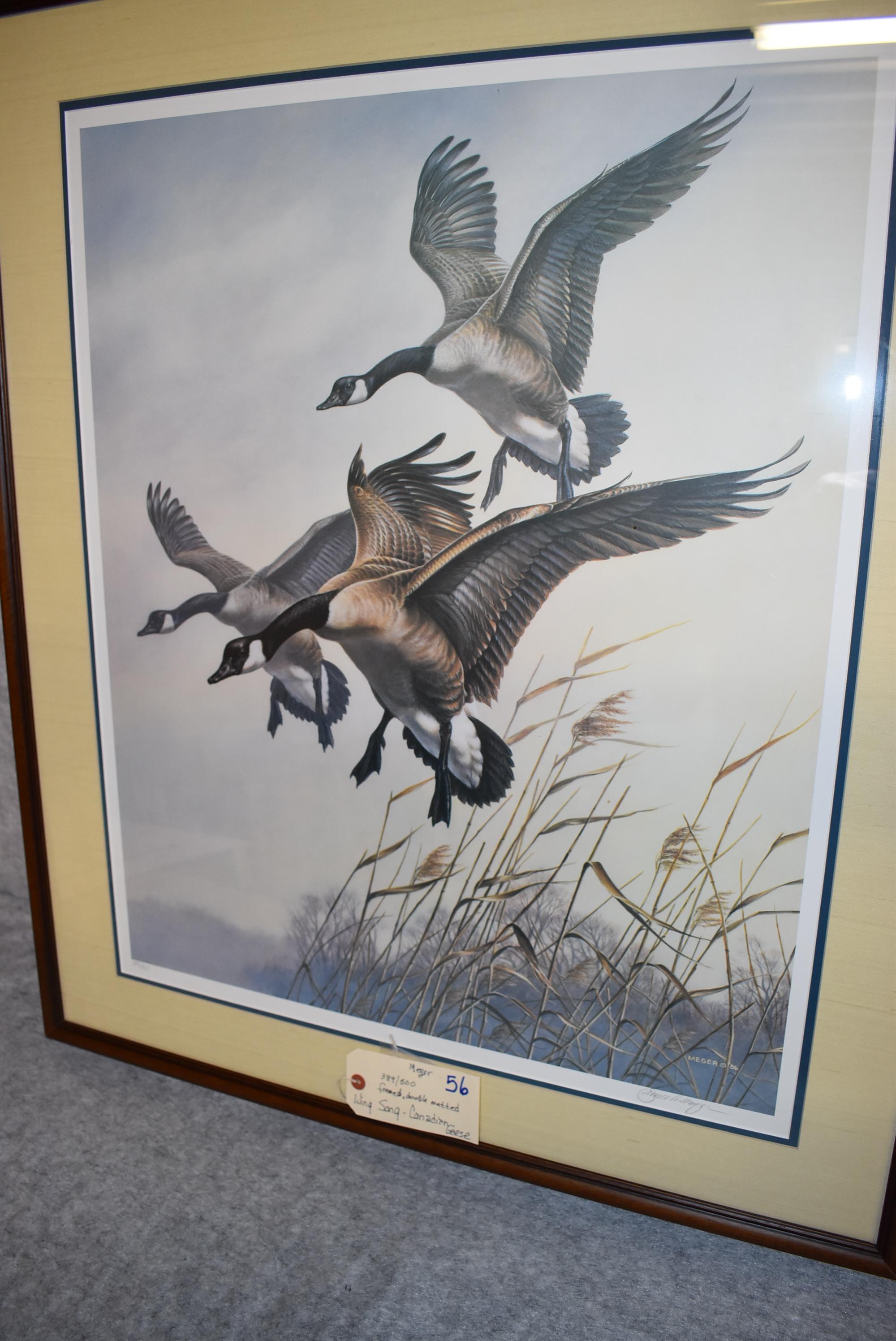 James Meger – “Wing Song Canadian Geese” – 389/500 – Framed & Double Matted Print