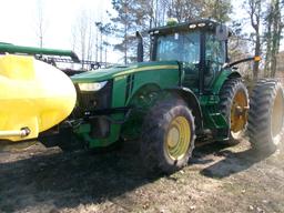 John Deere 8260R MFWD Tractor w/front mount & tank & rack