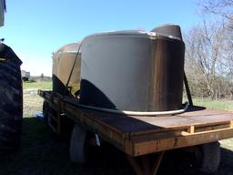2 - apx 1600 gal Water Tanks on flatbed trailer