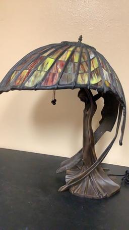 TIFFANY MYEDA FLYING LADY BRONZE TABLE LAMP