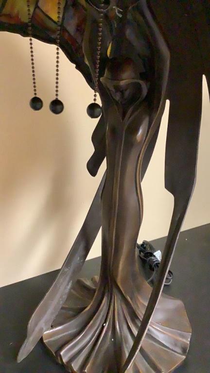 TIFFANY MYEDA FLYING LADY BRONZE TABLE LAMP