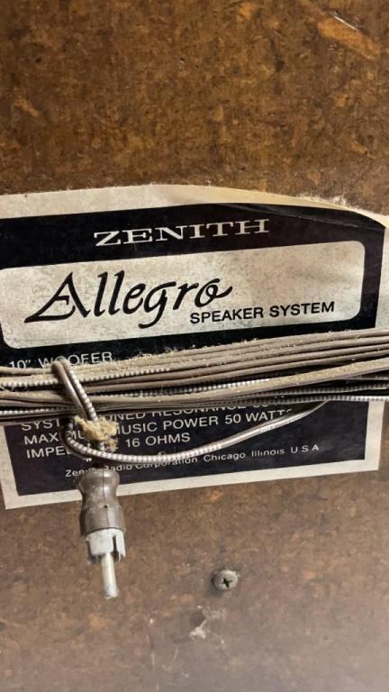 VINTAGE ZENITH ALLEGRO SPEAKER