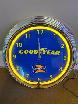 Goodyear Neon Clock - SELLING NO RESERVE
