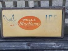 Wells' Blue Bunny Ice Cream Sign - SELLING NO RESERVE