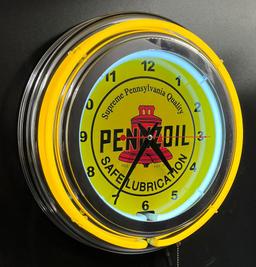 Neon Clock Pennzoil