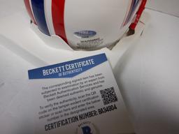 WARREN MOON SIGNED AUTO MINI HELMET BECKETT COA