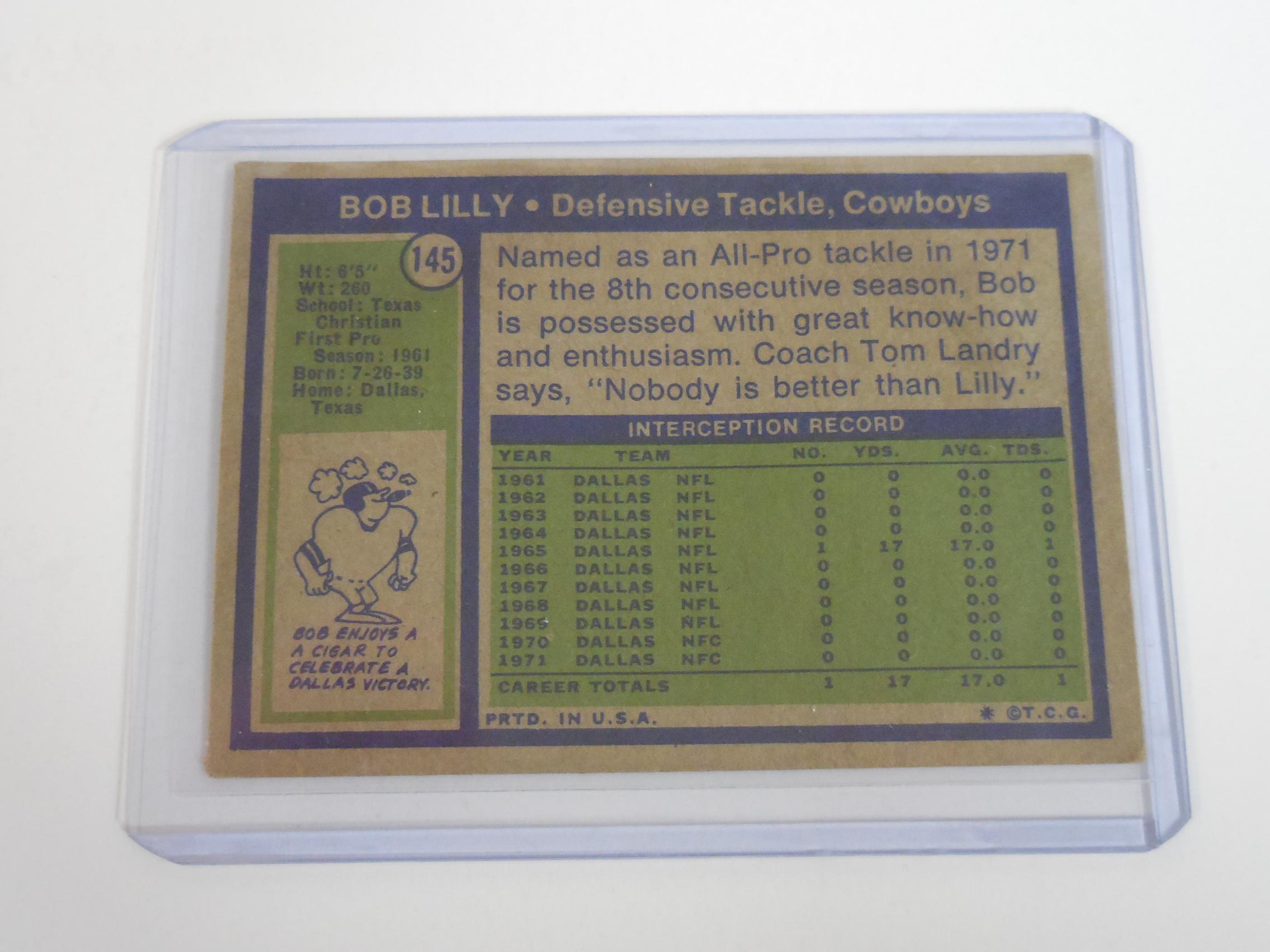 1972 TOPPS FOOTBALL #145 BOB LILLY DALLAS COWBOYS