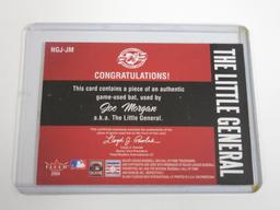 2004 FLEER INSCRIBED JOE MORGAN GAME USED BAT CARD CINCINNATI REDS