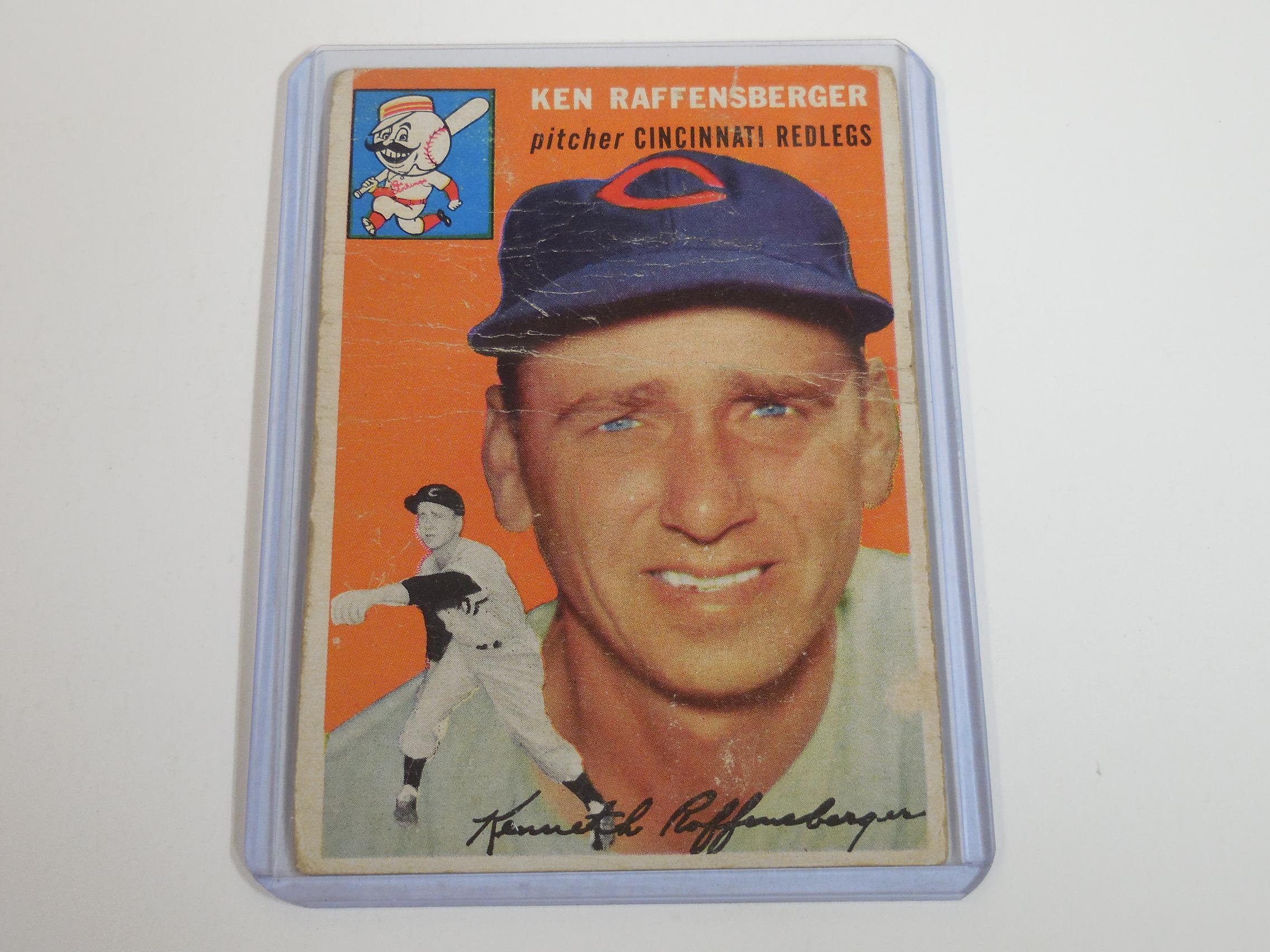 1954 TOPPS BASEBALL #46 RAY RAFFENSBERGER CINCINNATI REDLEGS REDS