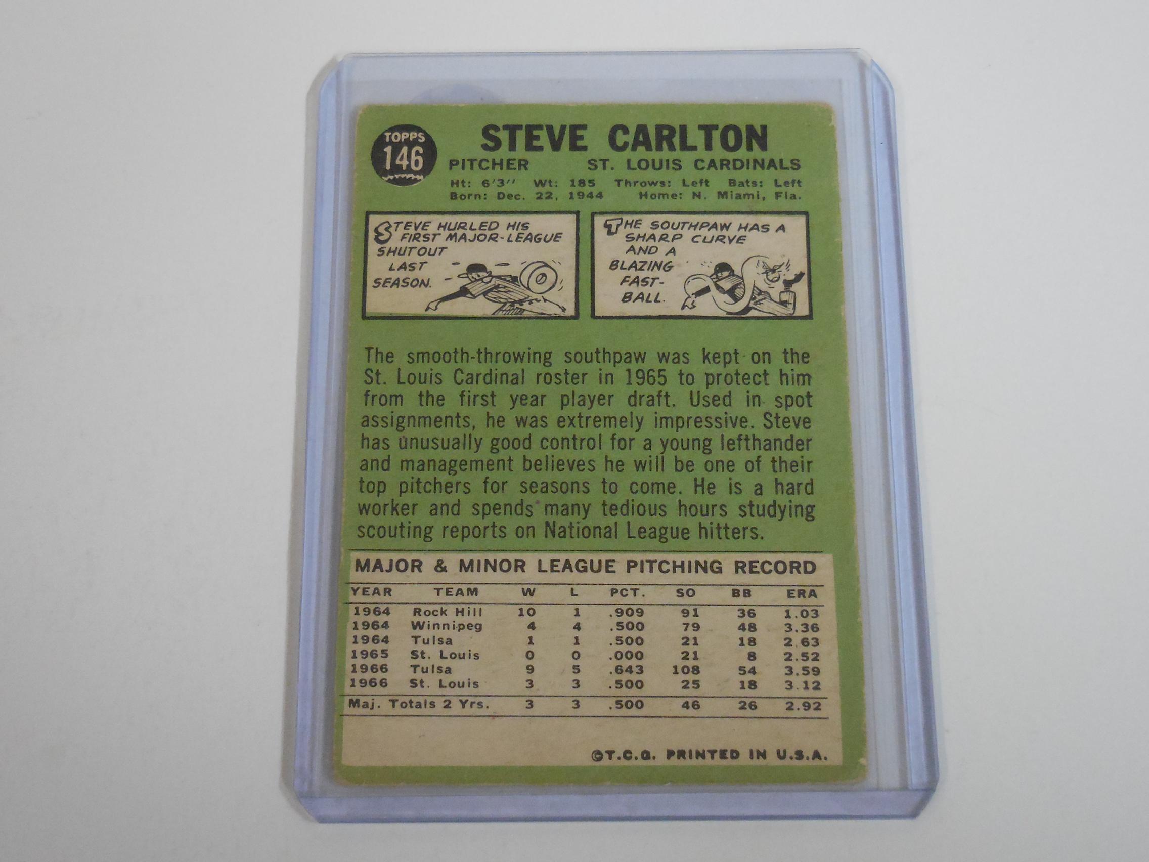 1967 TOPPS BASEBALL STEVE CARLTON ST LOUIS CARDINALS