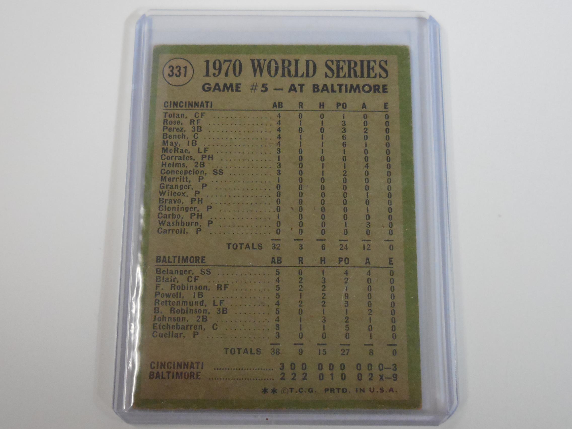 1971 TOPPS BASEBALL #331 BROOKS ROBINSON WORLD SERIES GAME 5