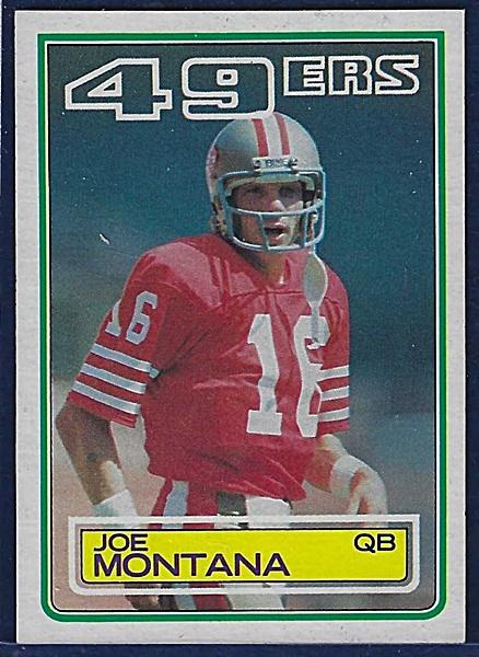 1983 Topps #169 Joe Montana San Francisco 49ers