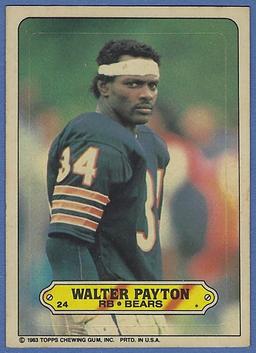 1983 Topps Sticker #24 Walter Payton Chicago Bears