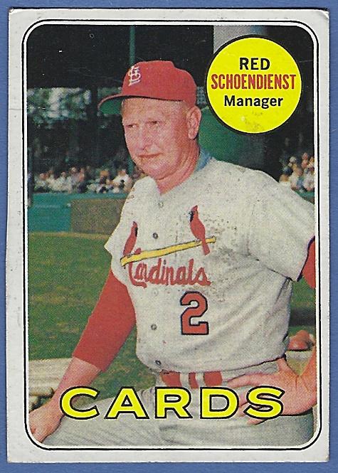1969 Topps #462 Red Schoendienst St. Louis Cardinals