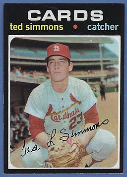 High Grade 1971 Topps #117 Ted Simmons RC St. Louis Cardinals