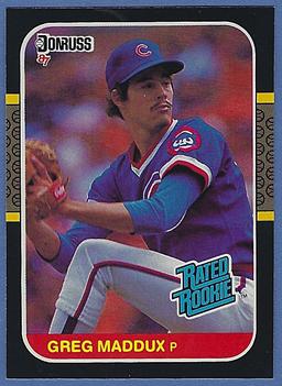 High Grade 1987 Donruss #36 Greg Maddux RC Chicago Cubs