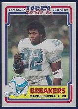 1984 Topps USFL #76 Marcus Dupree RC New Orleans Breakers