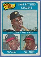 1965 Topps #2 Batting Leaders Roberto Clemente Hank Aaron