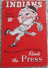 1947 Cleveland Indians vs Philadelphia Athletics Program