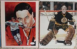 Lot Of (6) Signed Hockey Photos Cheevers, Gilbert, Giacomin, Richter etc