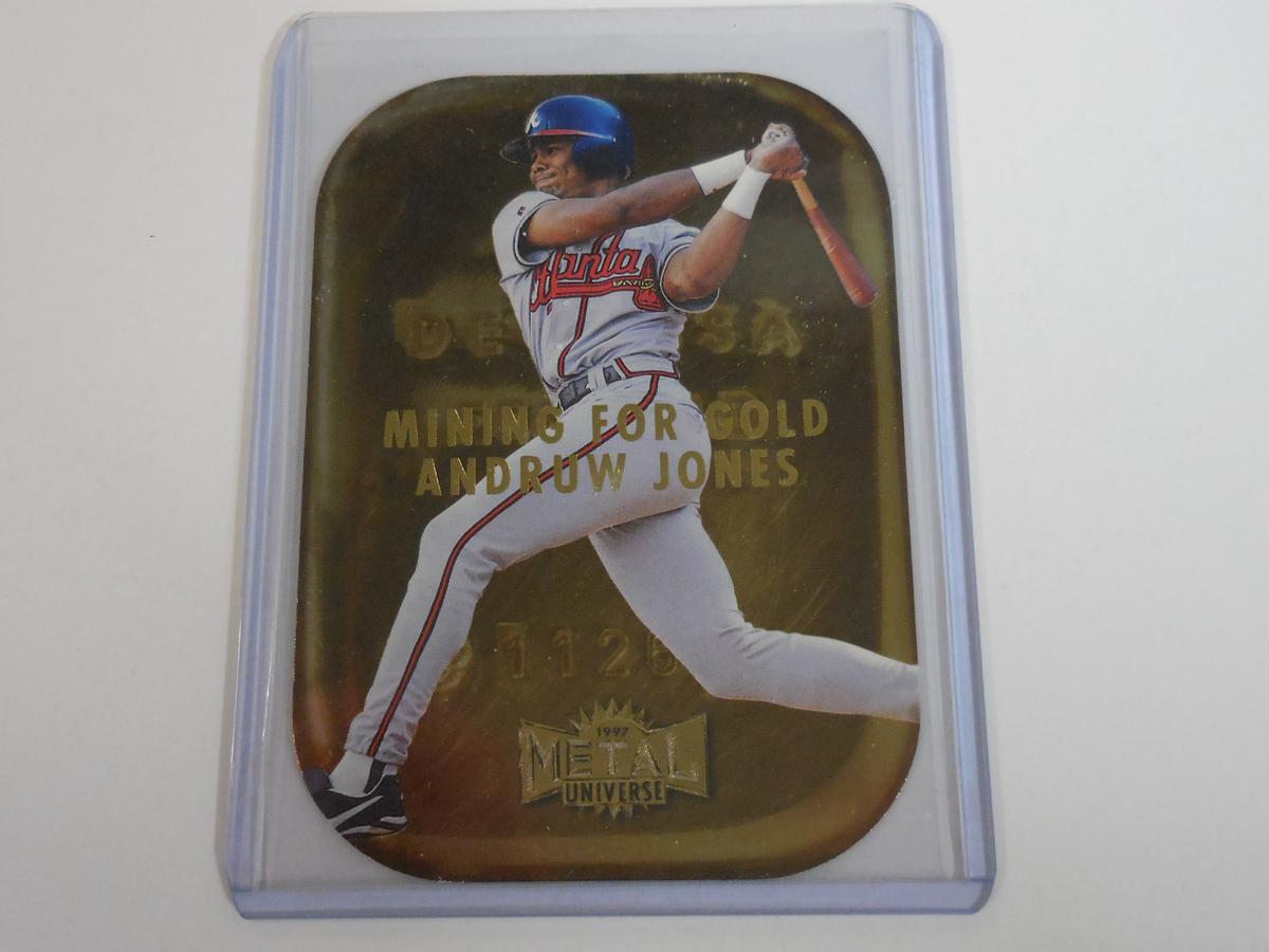 RARE 1997 SKYBOX METAL UNIVERSE ANDRUW JONES MINING FOR GOLD HOLO DIE CUT