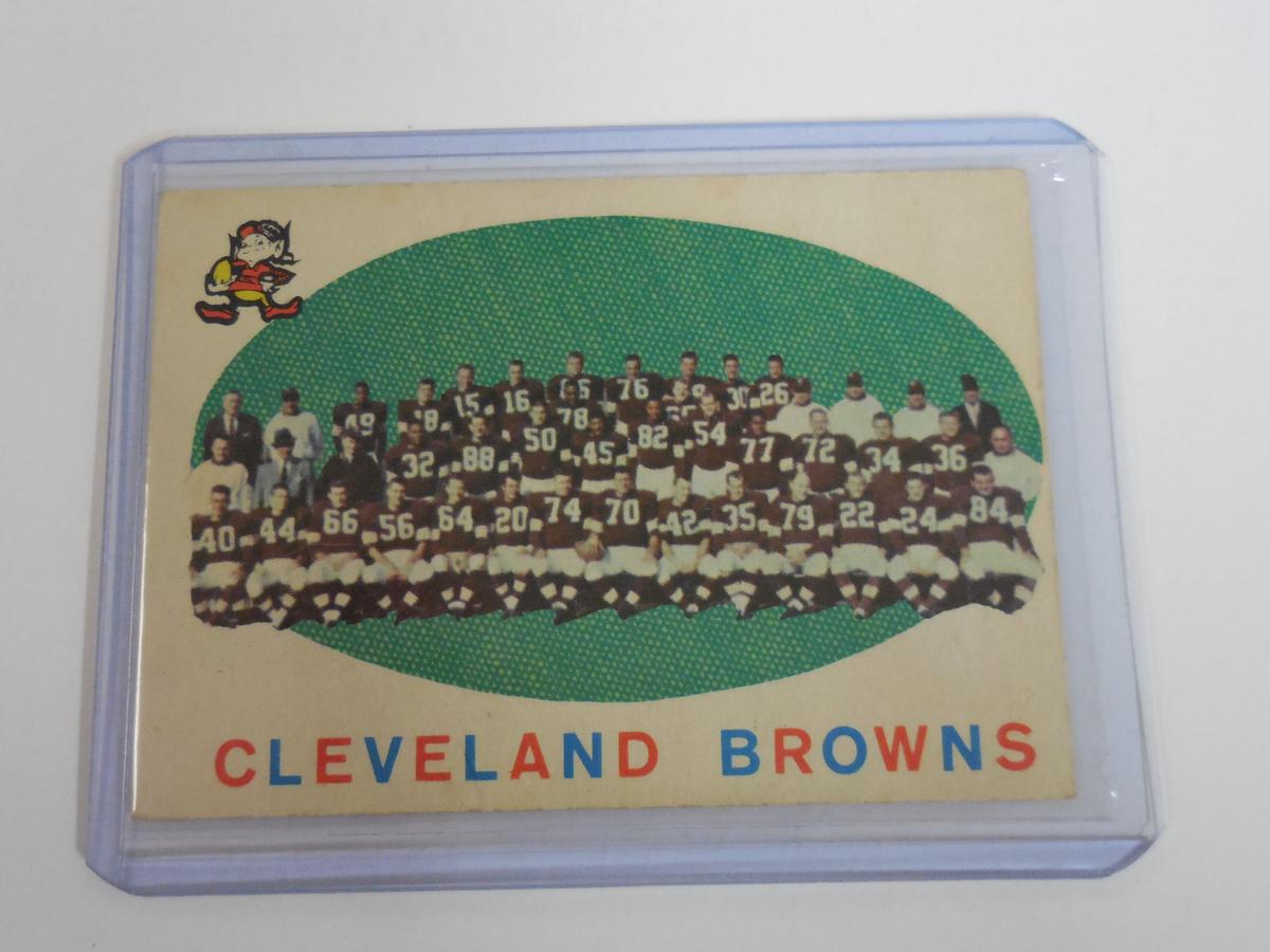 1959 TOPPS FOOTBALL CLEVELAND BROWNS TEAM CARD MARKED CHECKLIST