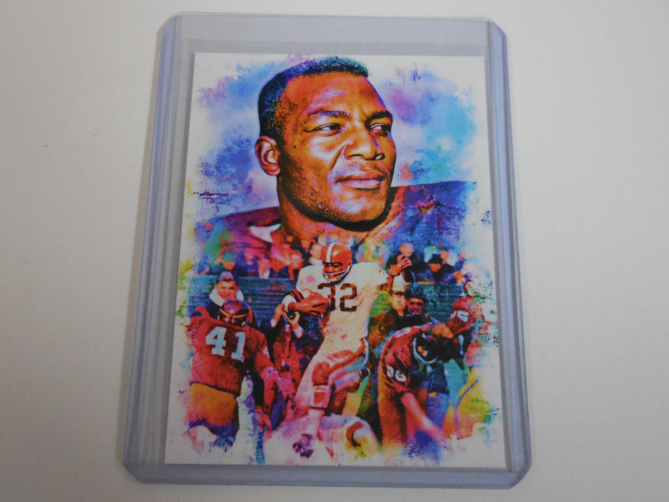 RARE 2022 TEAM BRINKZ JIM BROWN ART CARD #'D 5/10 ONLY 10 MADE VERY RARE