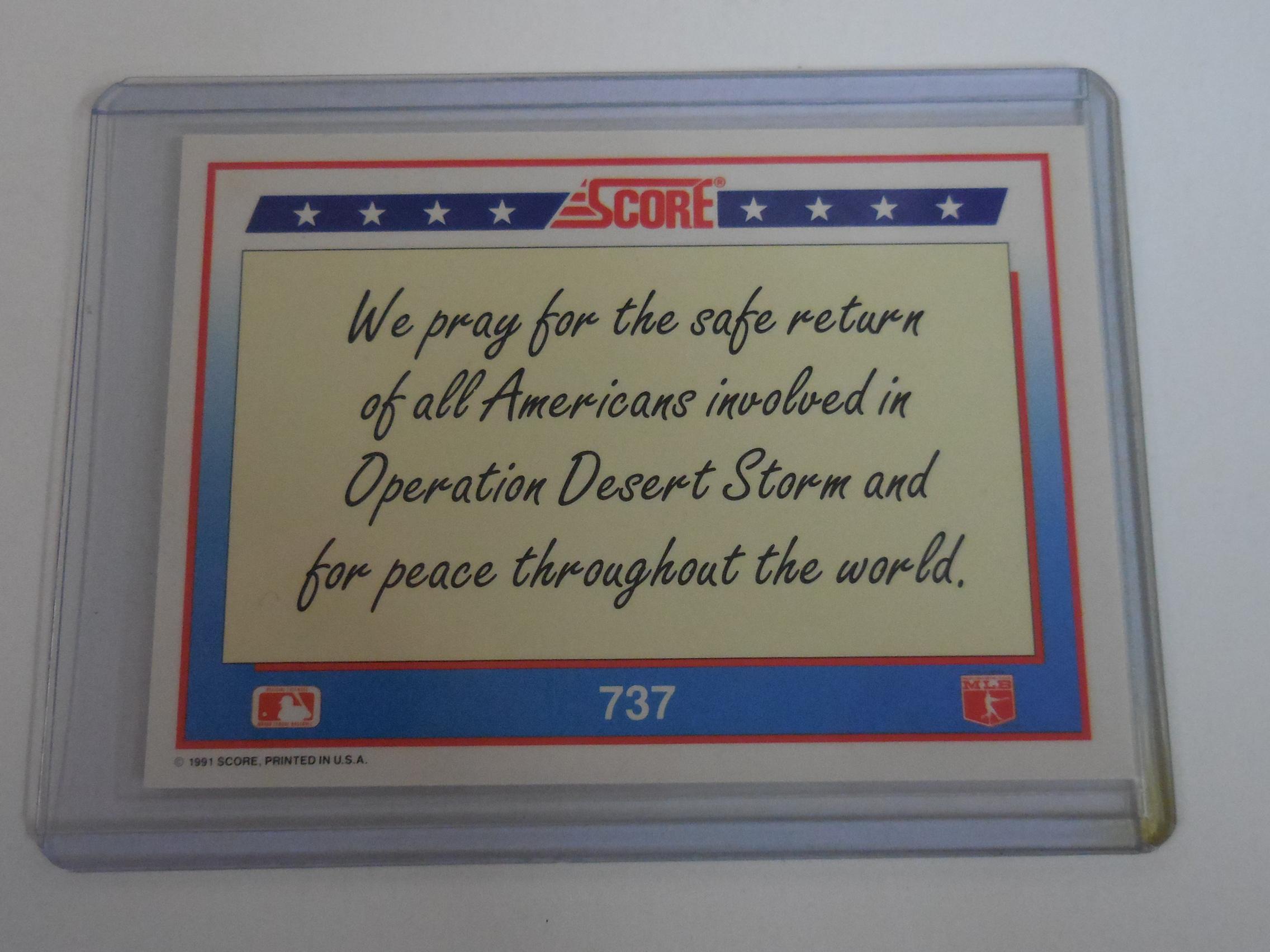 1991 SCORE BASEBALL #737 AMERICAN FLAG CARD OPERATION DESERT STORM