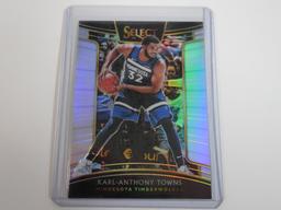 2018-19 PANINI SELECT KARL ANTHONY TOWNS SILVER PRIZM TIMBERWOLVES