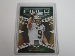 2017 PANINI DONRUSS ELITE DREW BREES FIRED UP GREEN FOIL SAINTS