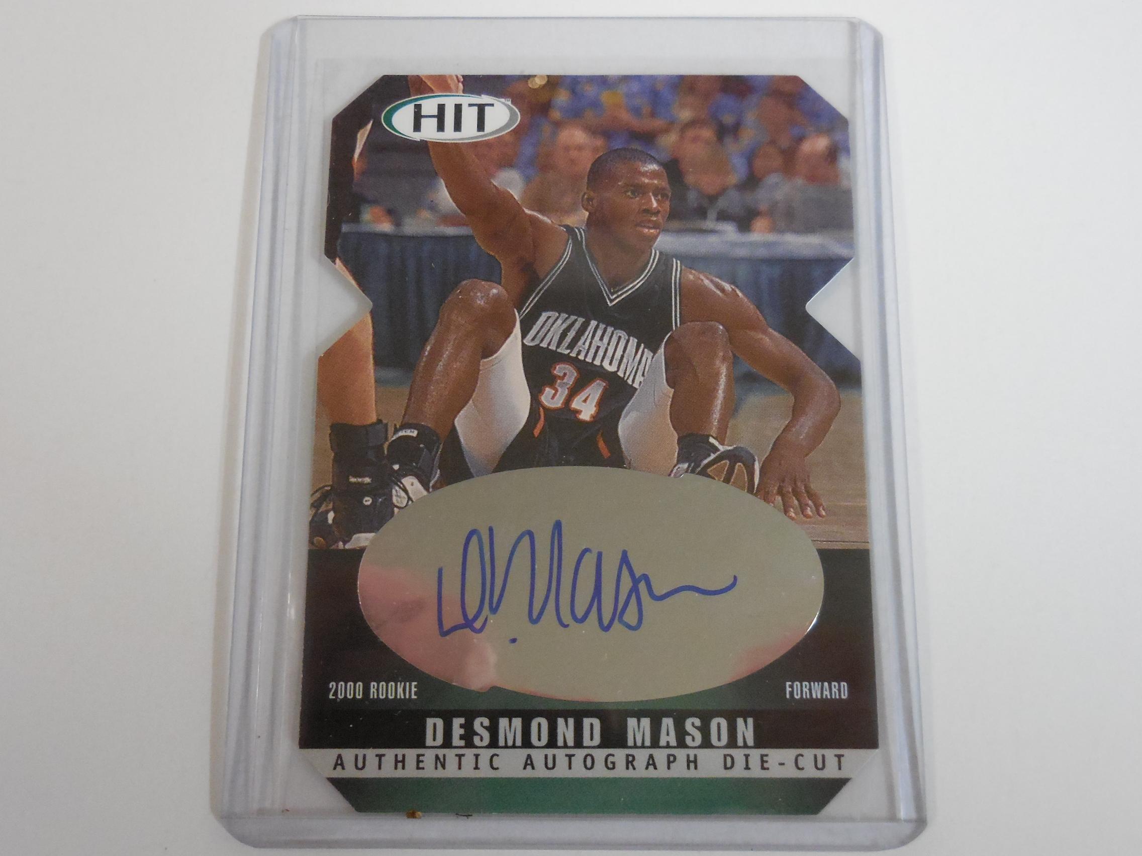 2000-01 SAGE HIT DESMOND MASON AUTOGRAPHED ROOKIE CARD DIE CUT SP