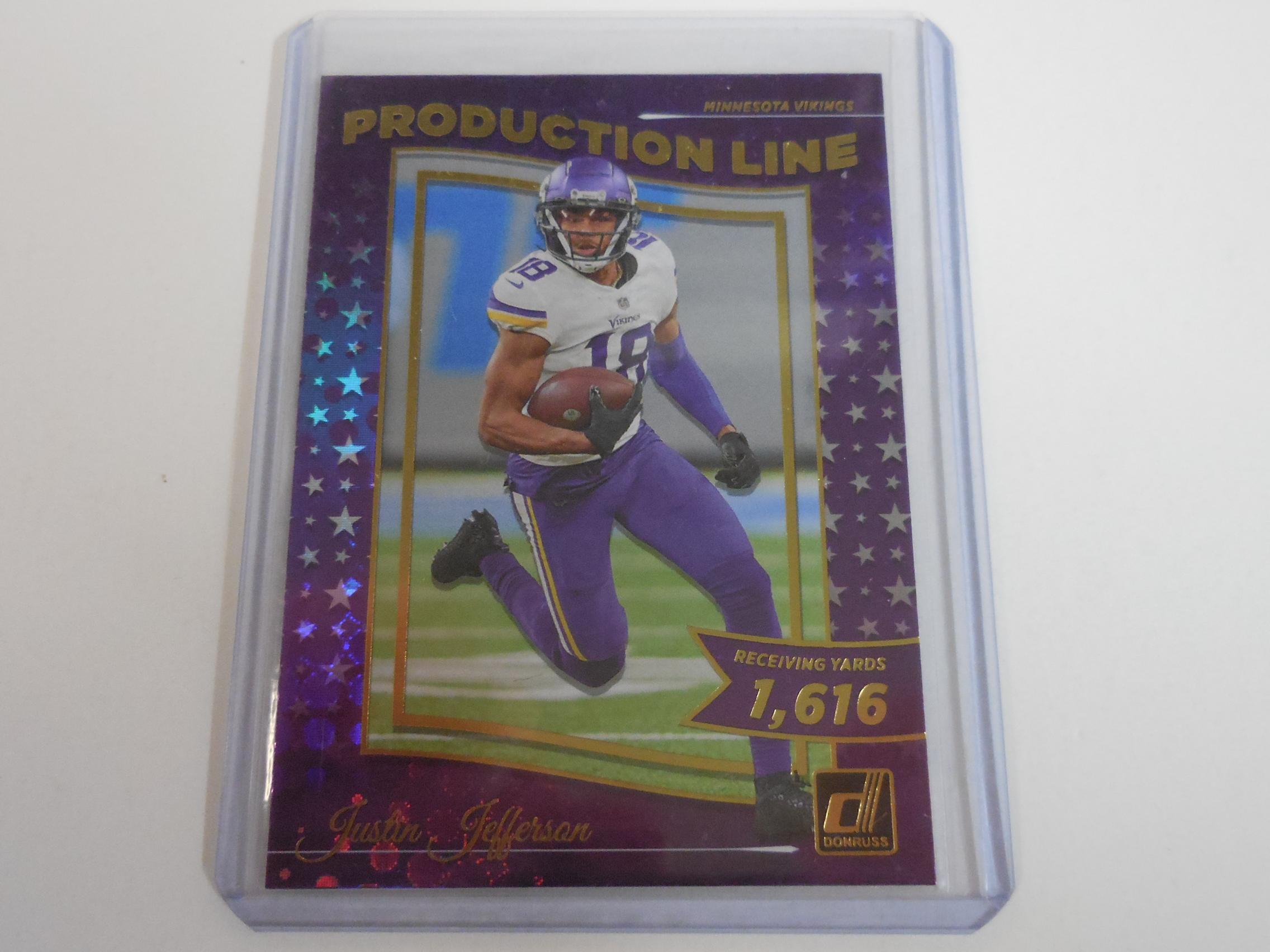 2022 PANINI DONRUSS JUSTIN JEFFERSON PRODUCTION LINE HOLO VIKINGS