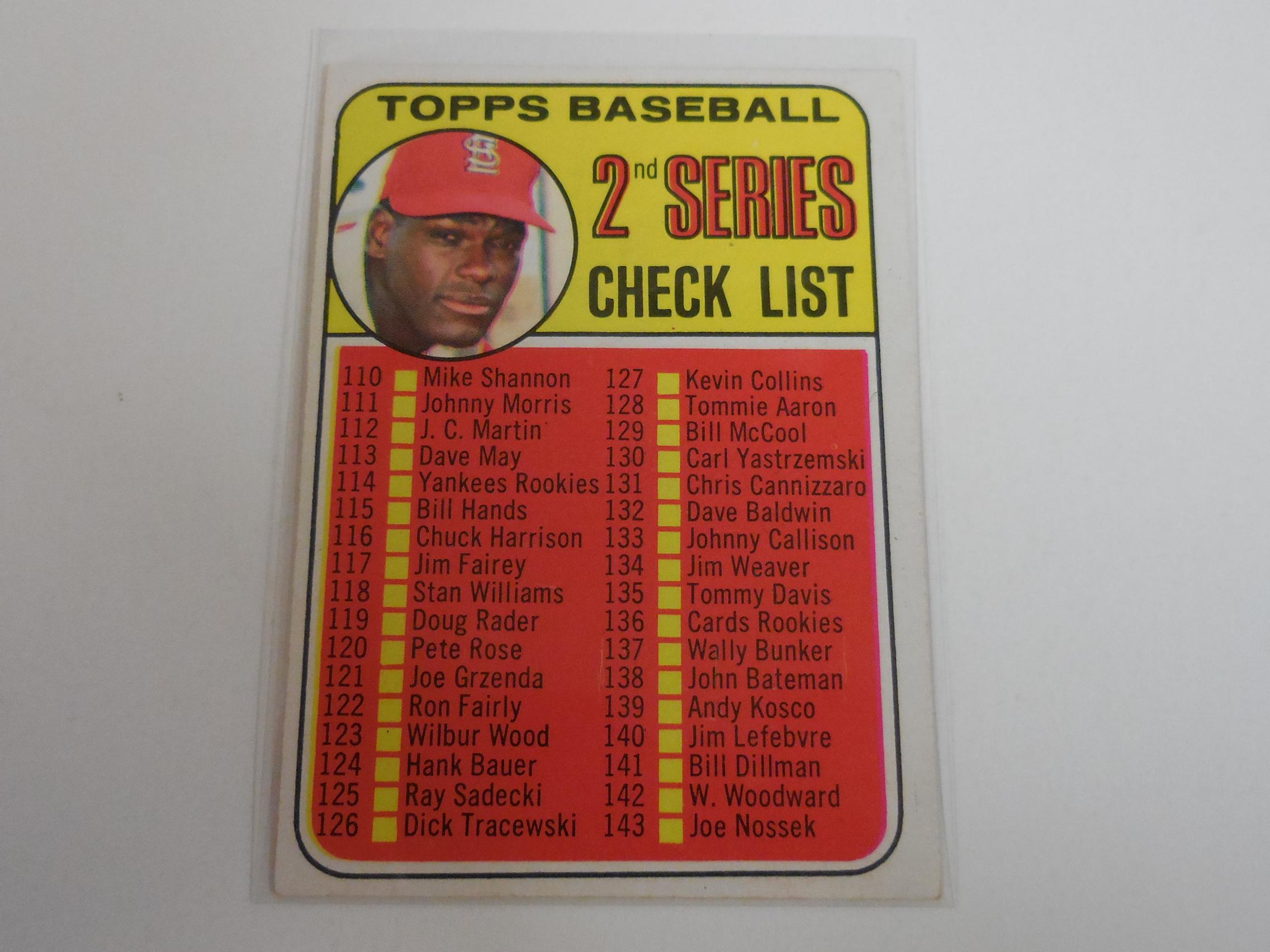 1969 TOPPS BASEBALL #107 BOB GIBSON 2ND SERIES CHECKLIST