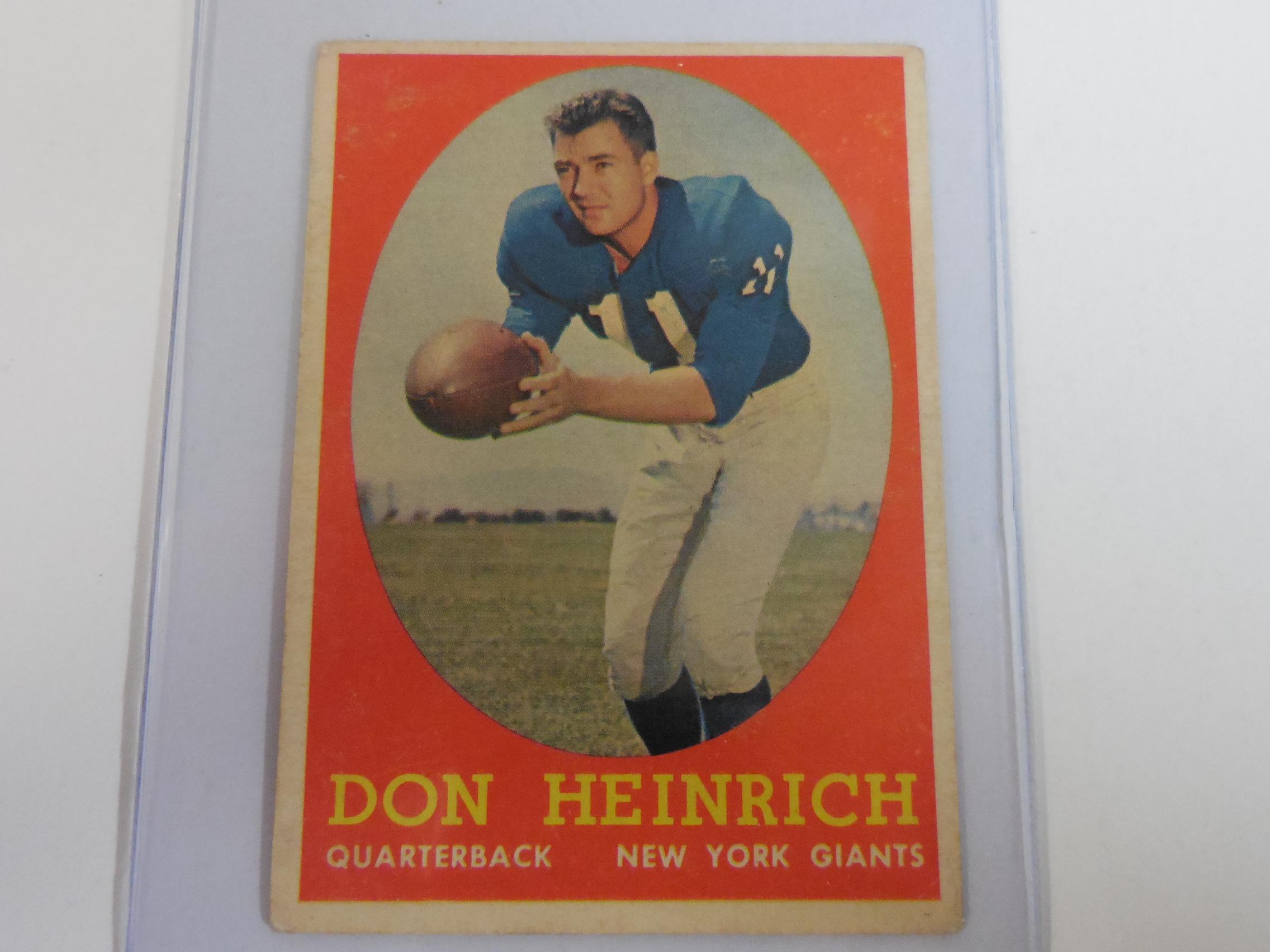 1958 TOPPS FOOTBALL #83 DON HEINRICH NEW YORK GIANTS