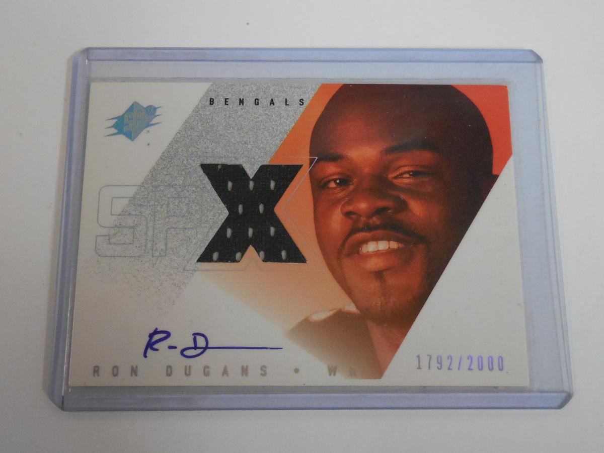 2000 UPPER DECK SPX RON DUGGANS AUTOGRAPHED JERSEY ROOKIE CARD 1792/2000