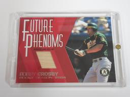 2004 TOPPS TRADED BOBBY CROSBY GAME USED BAT CARD OAKLAND ATHLETICS