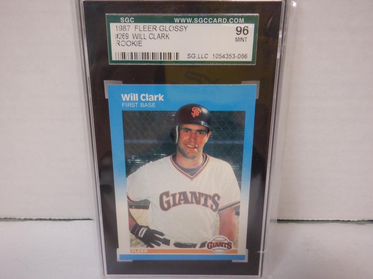 1987 FLEER GLOSSY #269 WILL CLARK RC SGC GRADED