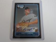 2006 BOWMAN CHROME MATT LONG AUTOGRAPHED ROOKIE CARD WHITE SOX