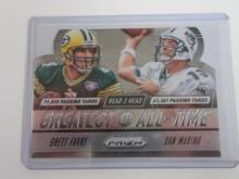 2014 PANINI PRIZM BRETT FAVRE DAN MARINO HEAD TO HEAD GREATEST OF ALL TIME DIE CUT