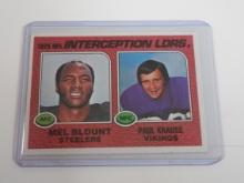 1976 TOPPS FOOTBALL #205 1975 NFL INTERCEPTION LEADERS MEL BLOUNT PAUL KRAUSE