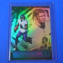 2021 PANINI ILLUSIONS LAMAR JACKSON TROPHY COLLECTION EMERALD HOLO RAVENS