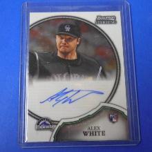 2011 BOWMAN STERLING ALEX WHITE AUTOGRAPHED ROOKIE CARD ROCKIES