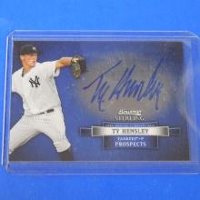 2012 BOWMAN STERLING TY HENSLEY AUTOGRAPHED ROOKIE CARD YANKEES